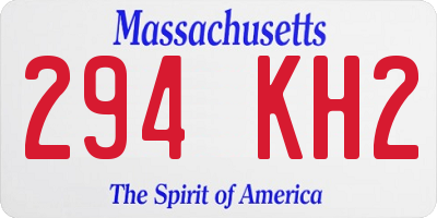 MA license plate 294KH2