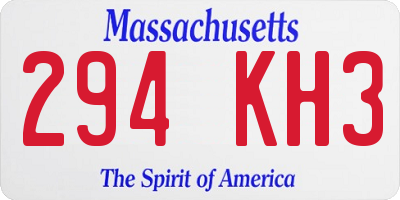 MA license plate 294KH3
