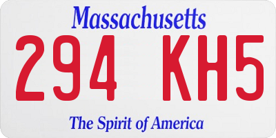 MA license plate 294KH5