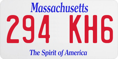 MA license plate 294KH6