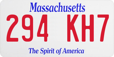 MA license plate 294KH7