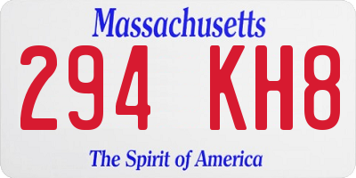 MA license plate 294KH8