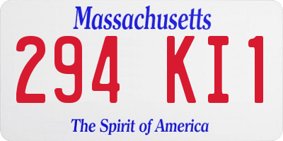 MA license plate 294KI1