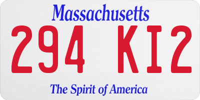 MA license plate 294KI2