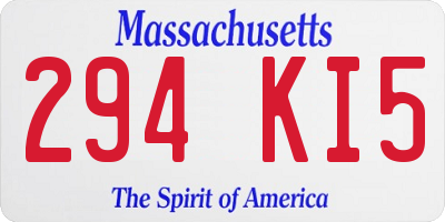 MA license plate 294KI5