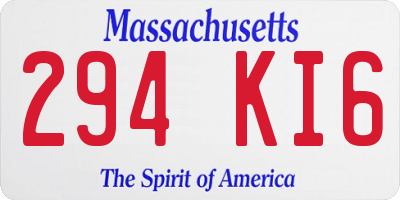 MA license plate 294KI6