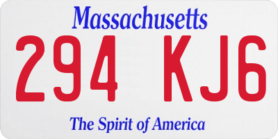 MA license plate 294KJ6