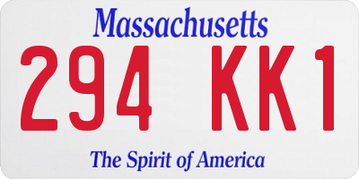 MA license plate 294KK1