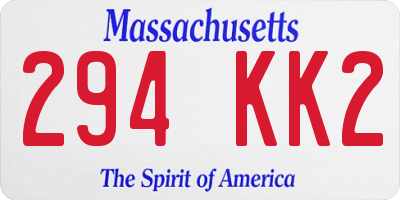 MA license plate 294KK2