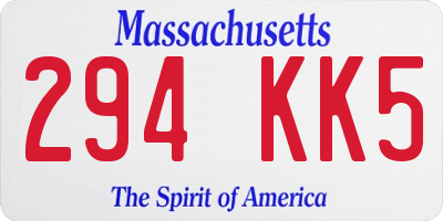 MA license plate 294KK5