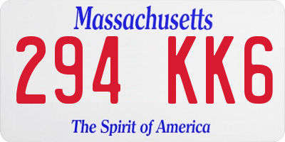 MA license plate 294KK6