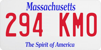 MA license plate 294KM0