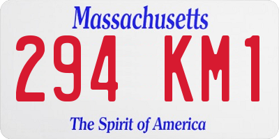 MA license plate 294KM1