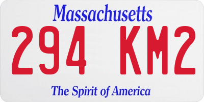 MA license plate 294KM2