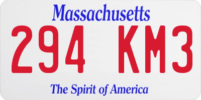 MA license plate 294KM3