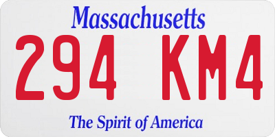 MA license plate 294KM4