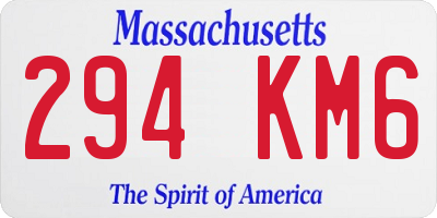 MA license plate 294KM6