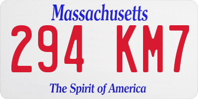MA license plate 294KM7