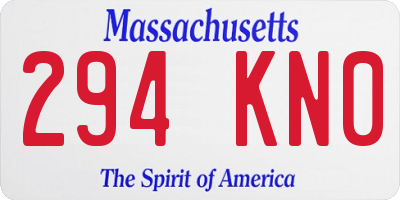 MA license plate 294KN0