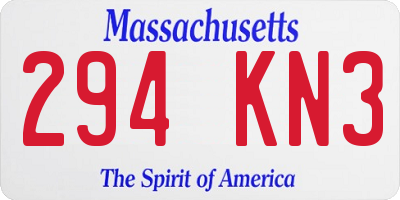 MA license plate 294KN3