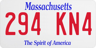 MA license plate 294KN4