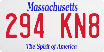 MA license plate 294KN8