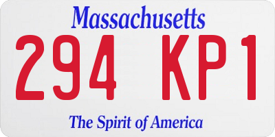 MA license plate 294KP1