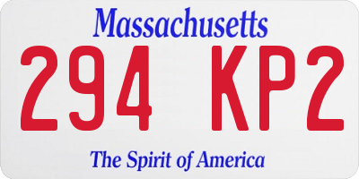 MA license plate 294KP2