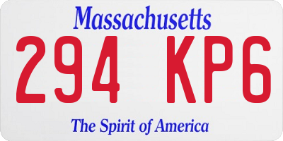 MA license plate 294KP6