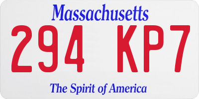 MA license plate 294KP7