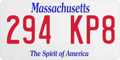 MA license plate 294KP8