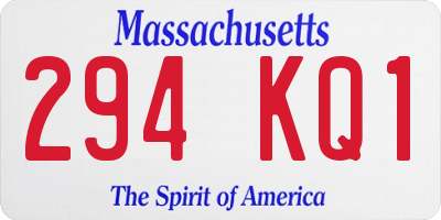 MA license plate 294KQ1