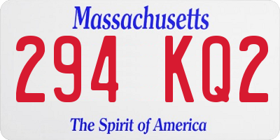 MA license plate 294KQ2