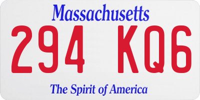 MA license plate 294KQ6