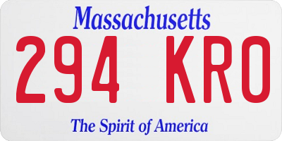 MA license plate 294KR0