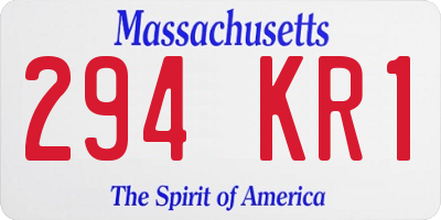 MA license plate 294KR1