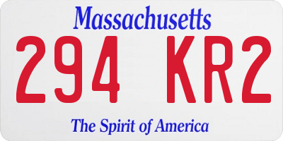 MA license plate 294KR2