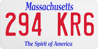 MA license plate 294KR6