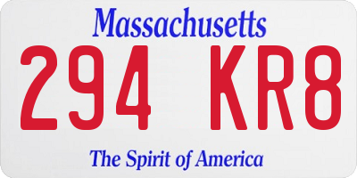 MA license plate 294KR8