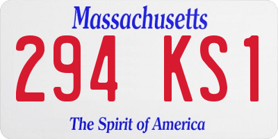 MA license plate 294KS1