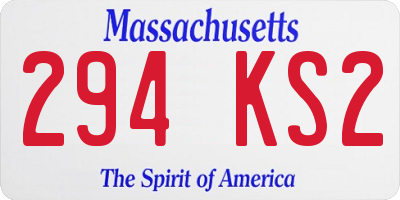 MA license plate 294KS2