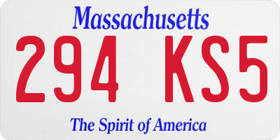 MA license plate 294KS5