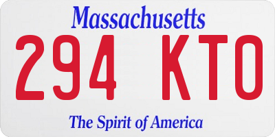 MA license plate 294KT0