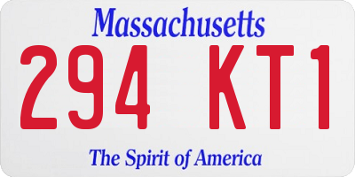 MA license plate 294KT1