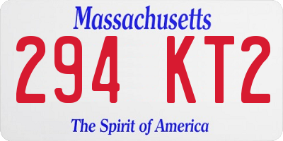 MA license plate 294KT2