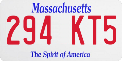 MA license plate 294KT5