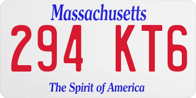 MA license plate 294KT6