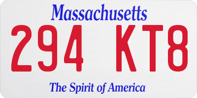 MA license plate 294KT8