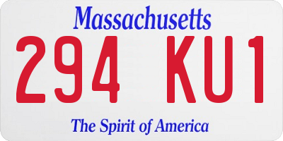 MA license plate 294KU1