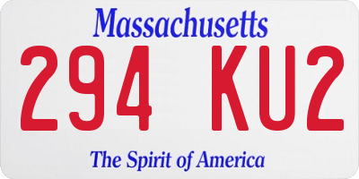 MA license plate 294KU2